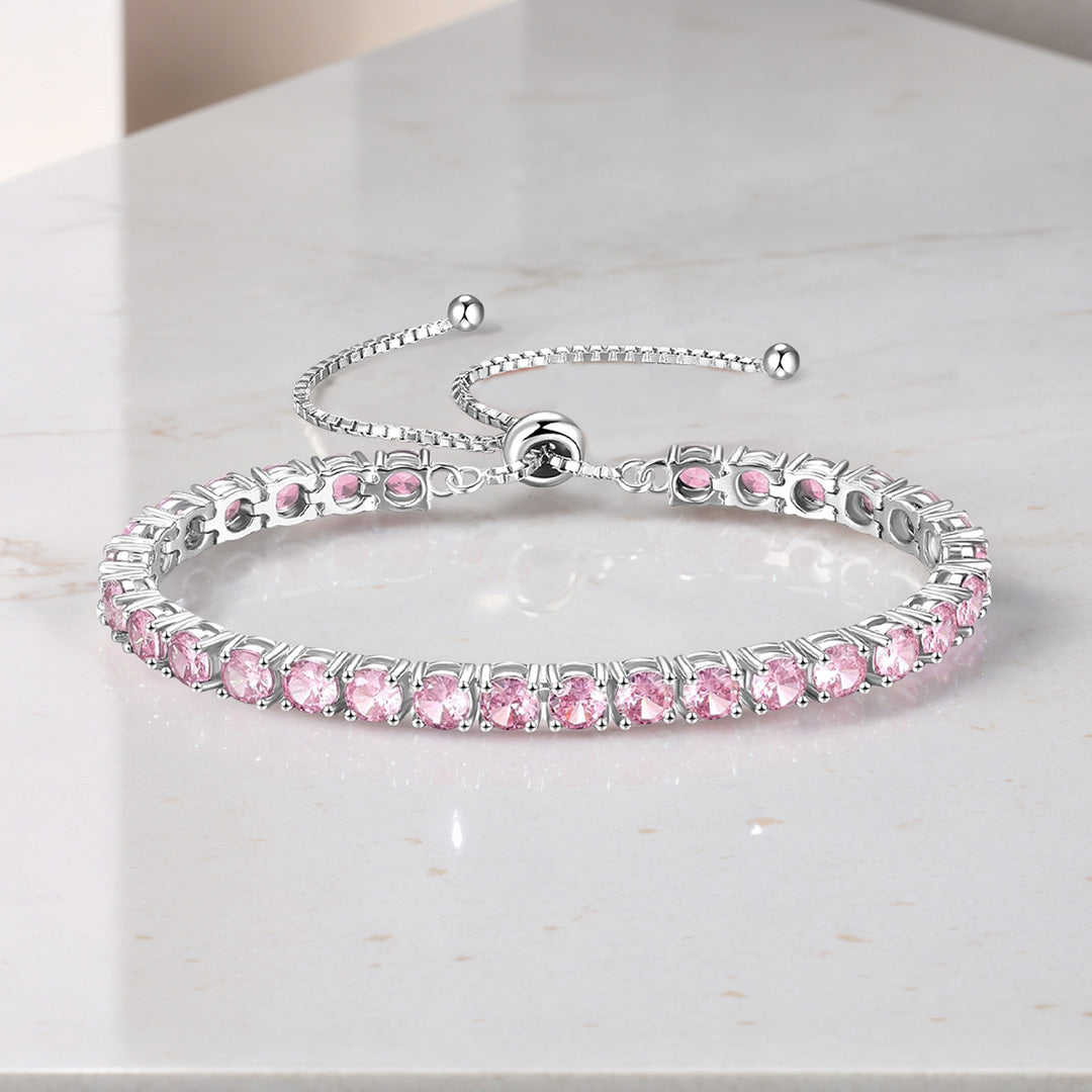 Breast Cancer Awareness Pink Tennis Bracelet
