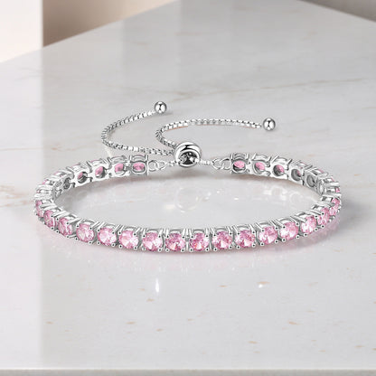 Breast Cancer Awareness Pink Tennis Bracelet