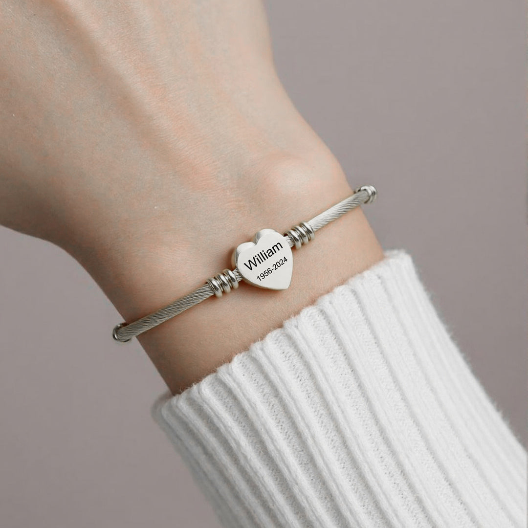 For Memorial - Missing you always Custom Name and Date Bracelet