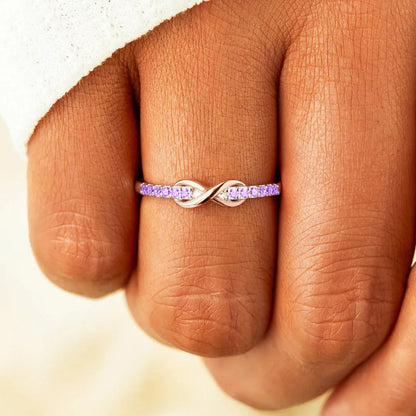Alzheimer dementia awareness love and attention Purple Infinity Ring