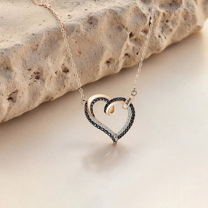 I am a mother to a son with wings-Black diamond heart name customized necklace