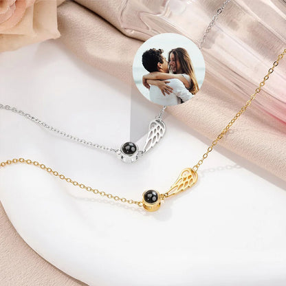 For Memorial - Wings projection photo custom necklace