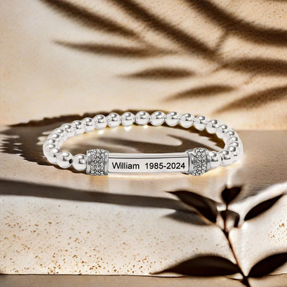 For Memorial -I am a mother to a son with wings Custom Name Bead Bracelet