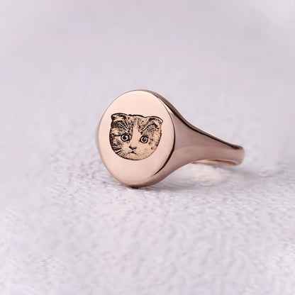 To My Furbaby in Heaven-Personalised Engraved Pet Portrait Ring