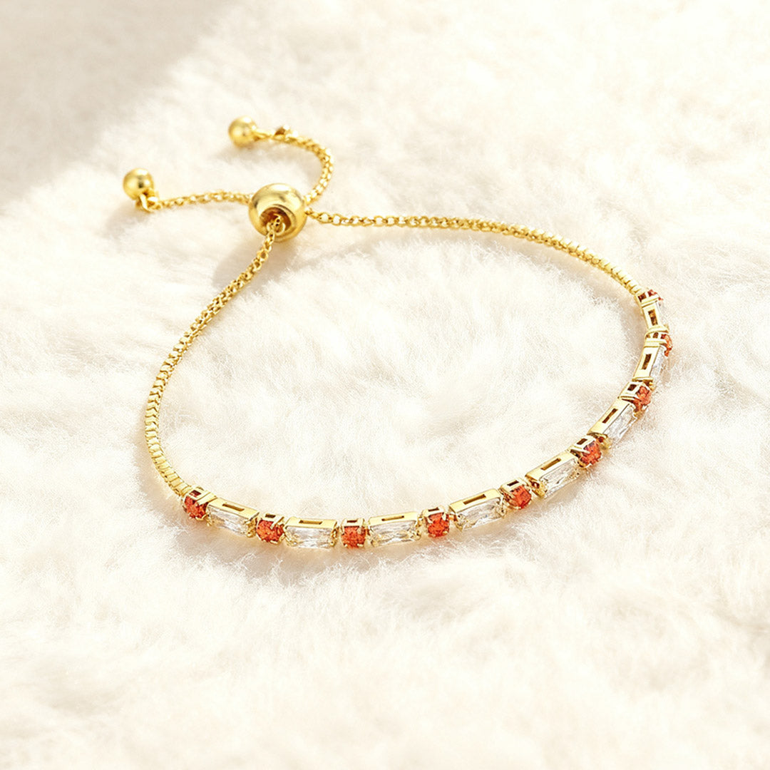 Multiple Sclerosis Awareness Orange Polka Dot Bar Bracelet