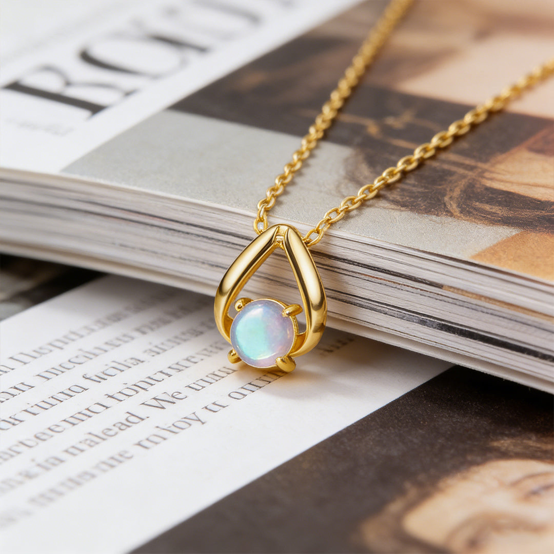 S925 New Beginnings Triangle Moonstone Necklace