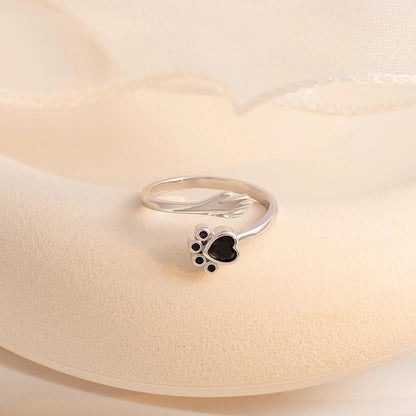 For Pet -Pet Paw Sterling Silver Hug Ring