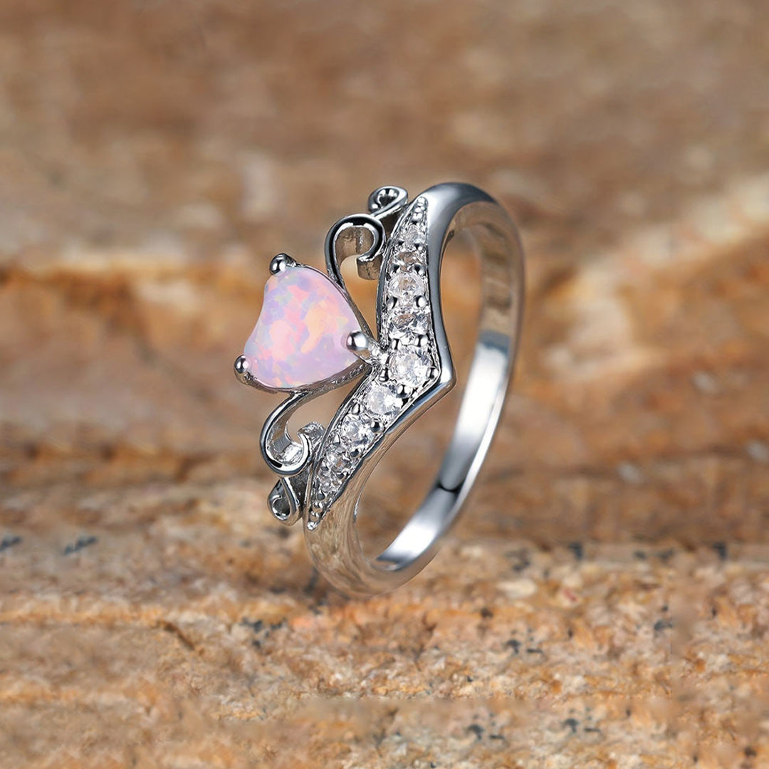 Fuck Breast Cancer - I Am Enough Crown Opal Ring