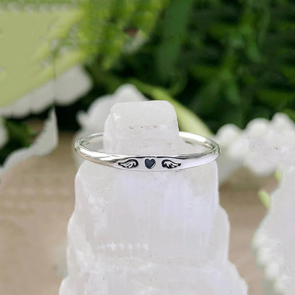 For Memorial - Love ring with wings