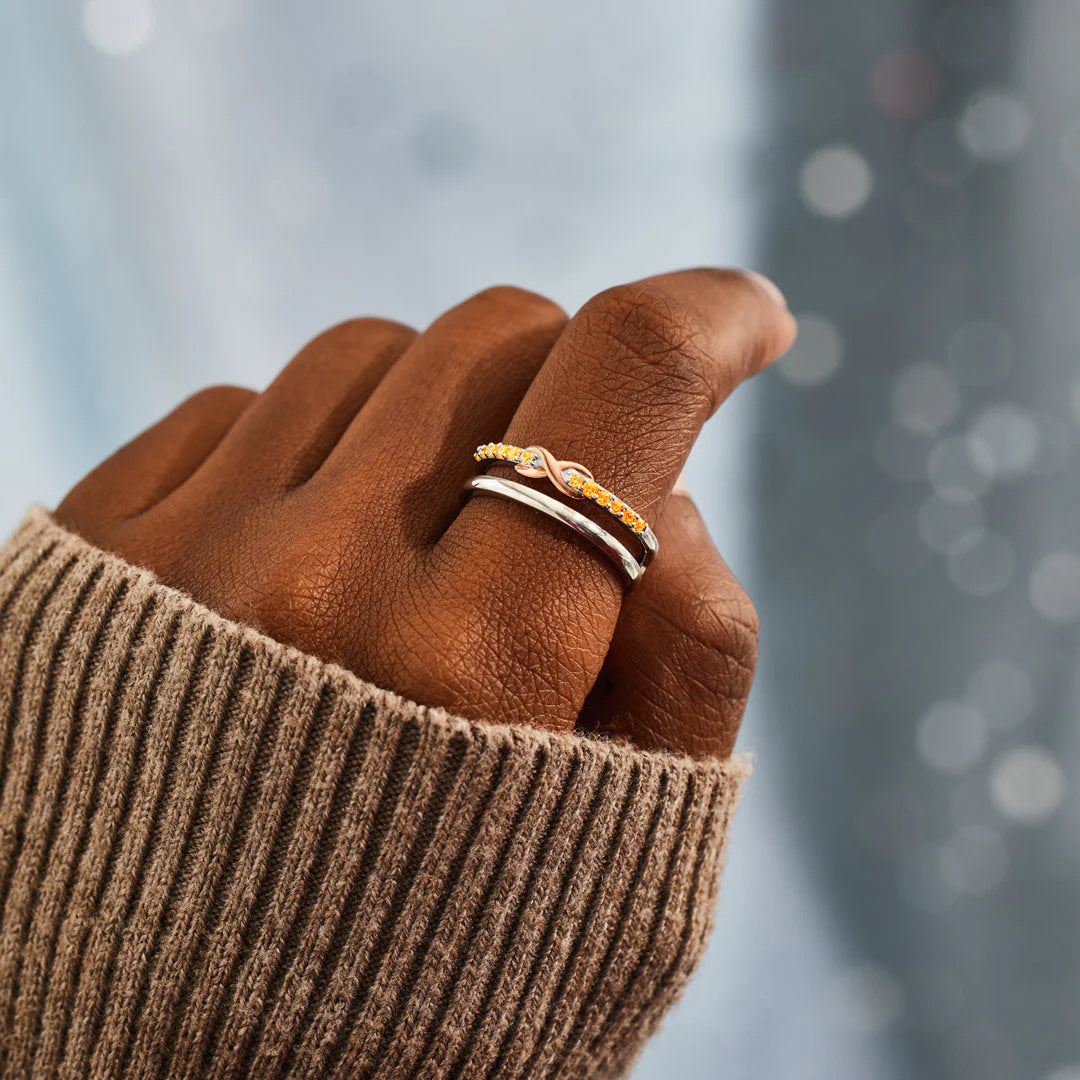 Acute Myeloid Leukemia Awareness Orange Infinity Ring