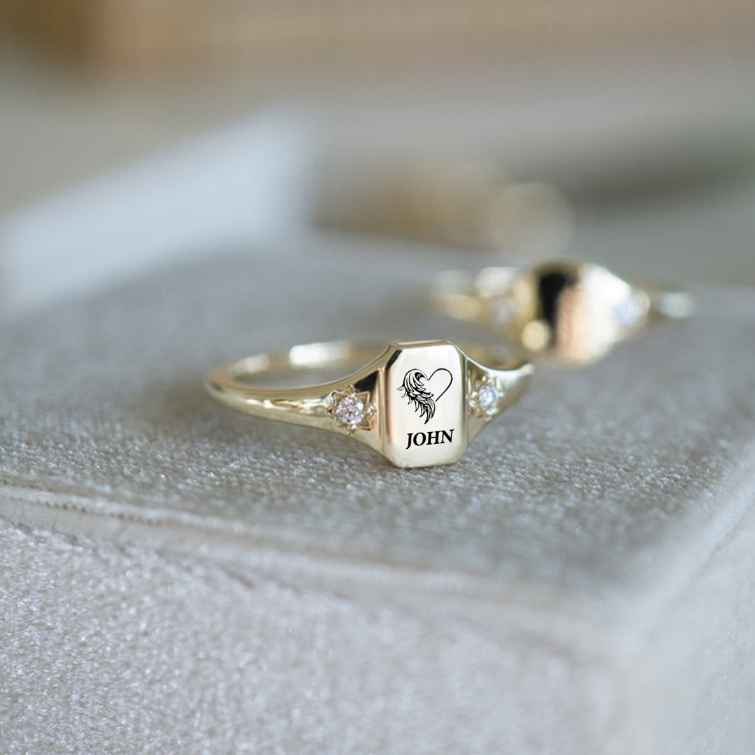 Mama of an Angel Name Personalized Ring