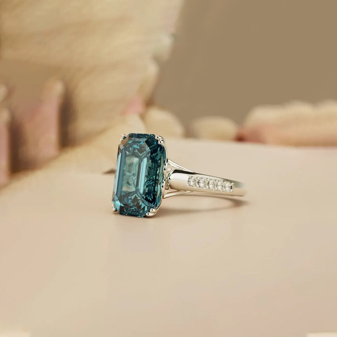 Emerald Cut Diamond Ring for Luck and Prosperity
