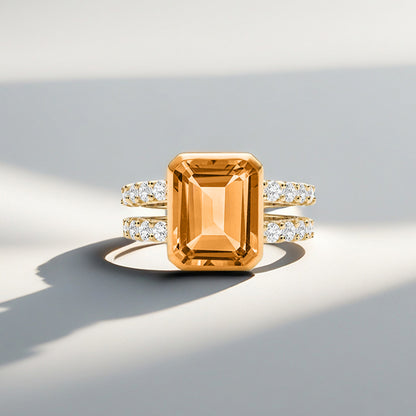 Multiple Sclerosis Awareness-Orange Quartz Ring