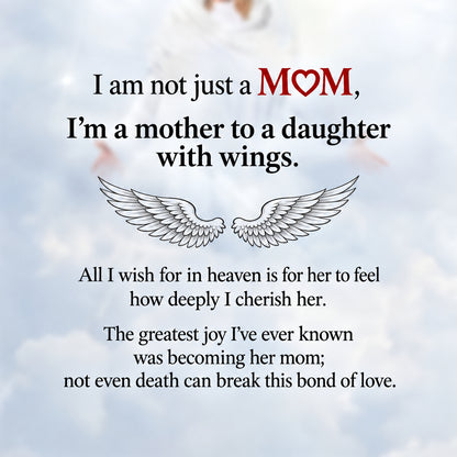 For Memorial - I am a mother to a son with wings Heart Wings Ring
