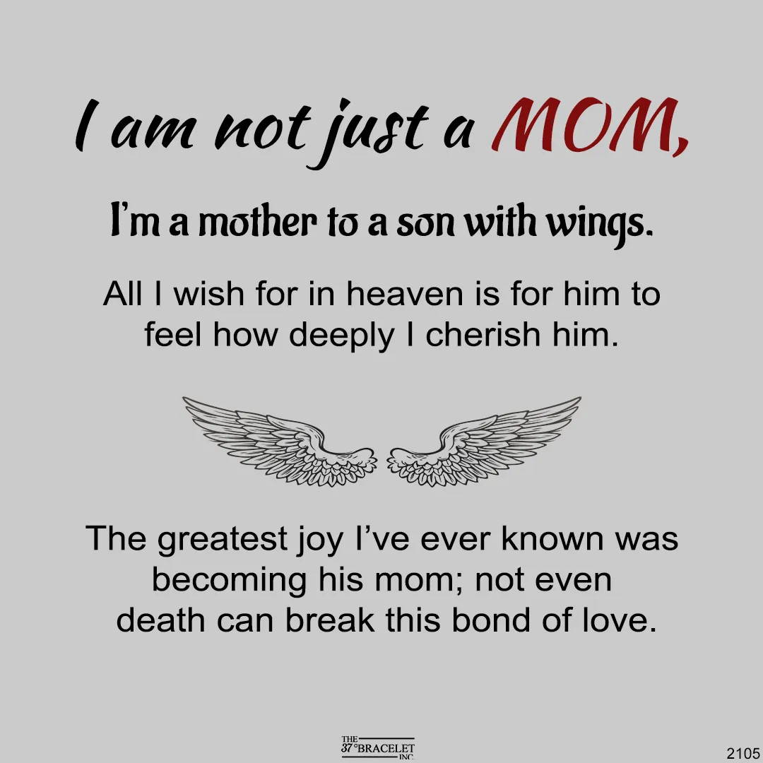 For Memorial - I’m A Mother To A Son With Wings Diamond Wings Name Custom Ring