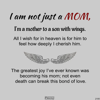 For Memorial - I’m A Mother To A Son With Wings Diamond Wings Name Custom Ring