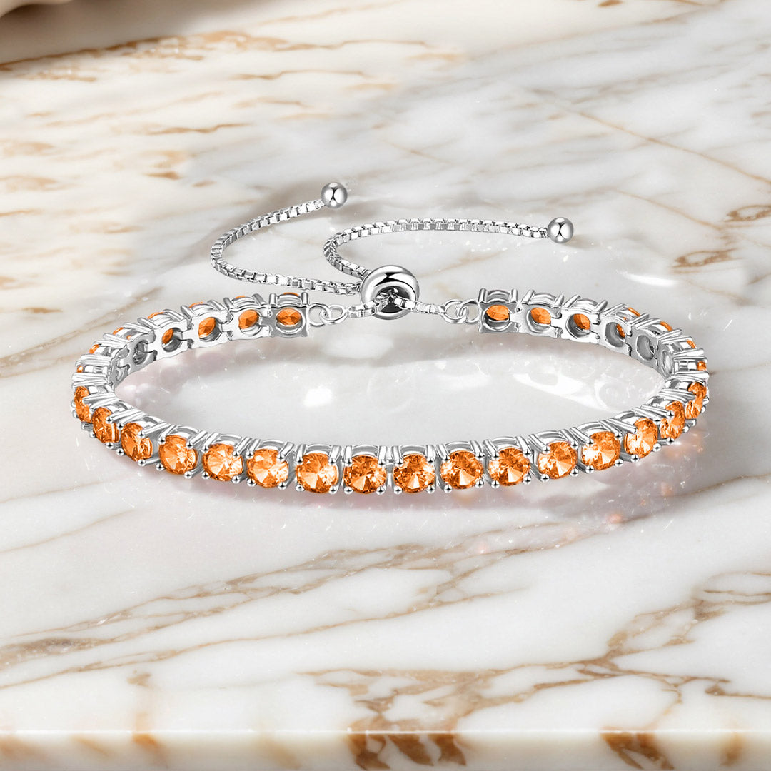 Multiple Sclerosis Awareness Orange Tennis Bracelet