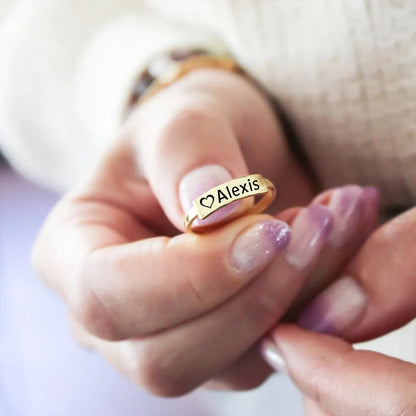 MISSING YOU ALWAYS- Love name customized horizontal ring