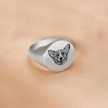 To My Furbaby in Heaven-Personalised Engraved Pet Portrait Ring