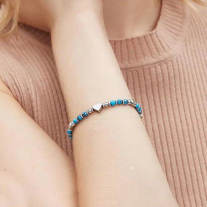 To My Granddaughter-Always keep me in your heart Turquoise Heart Bracelet
