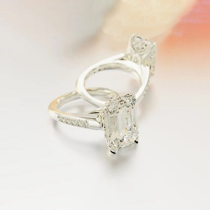 A self-Reminder You are still enough-Emerald-Cut Sculpted Ring