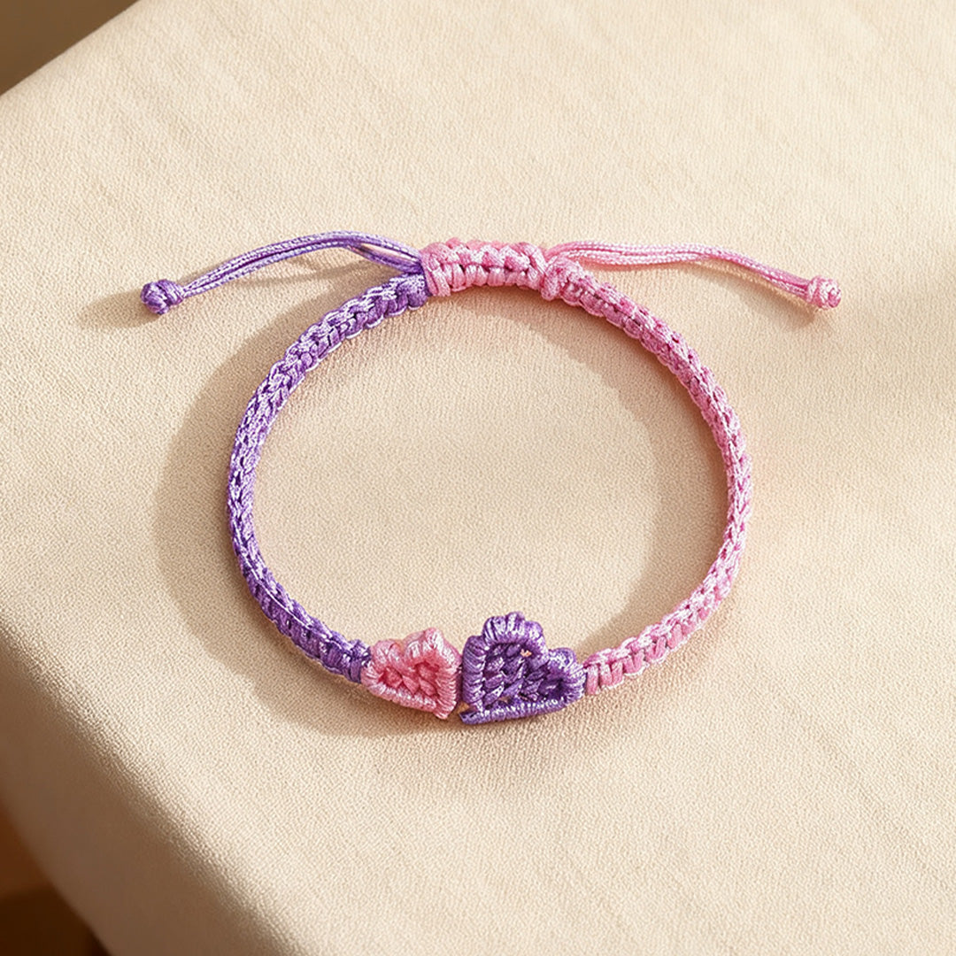 Grandma and Granddaughter Heart braided bracelet