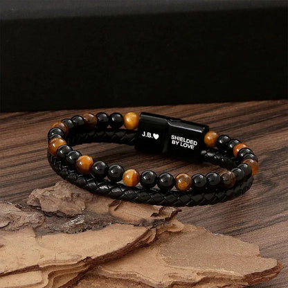 For Nephew- I am Always With You Tiger Eye Protection Beaded Bracelet