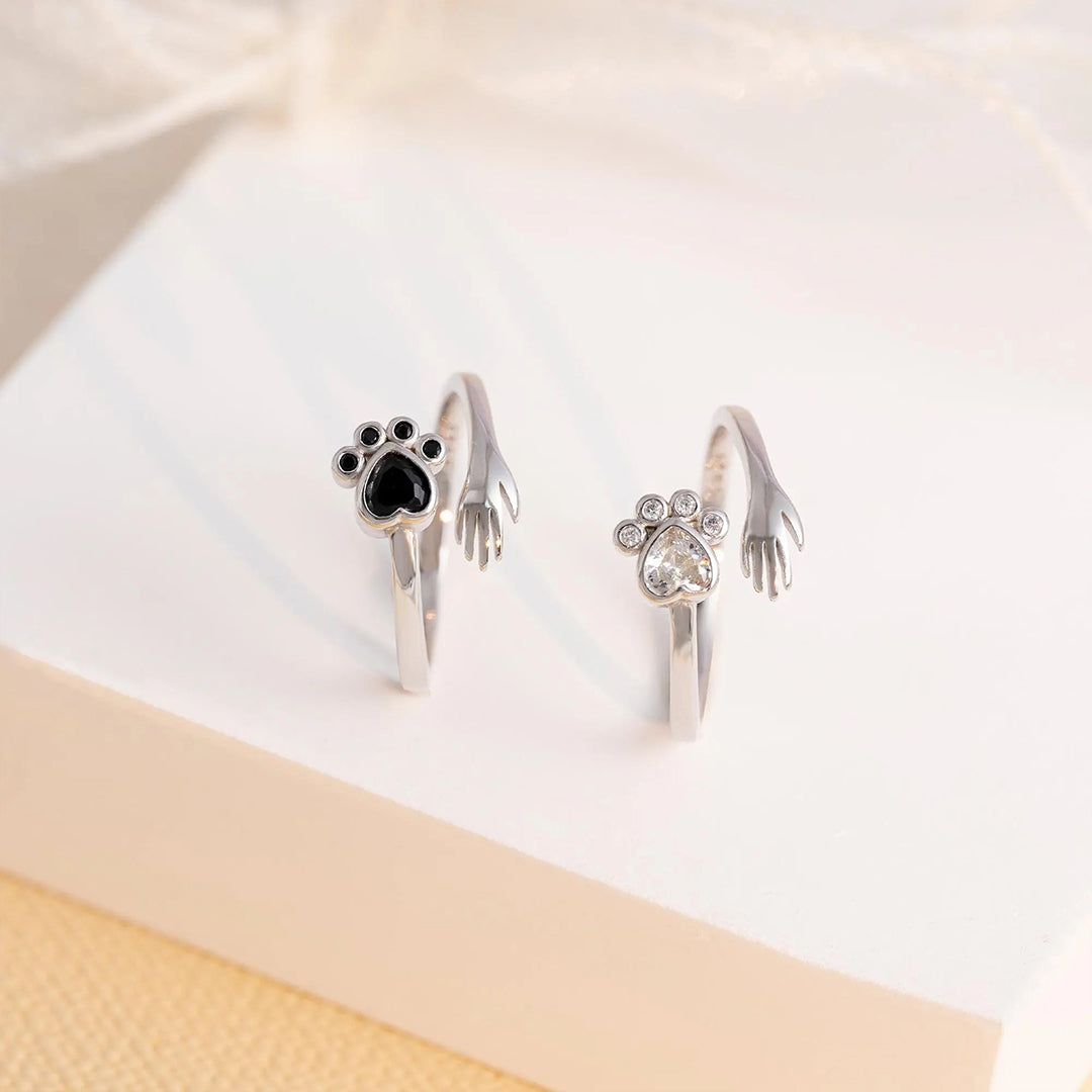 For Pet -Pet Paw Sterling Silver Hug Ring
