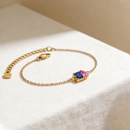 For Love -Irregular Two Birthstones Bracelet