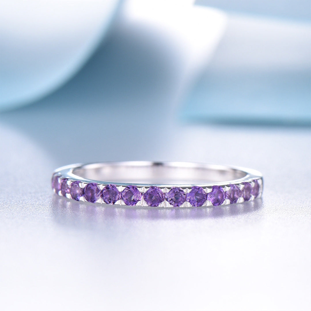 Alzheimer Dementia Awareness Gift Purple Half Eternity Ring