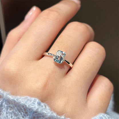 Autism Awareness-Lucky Aquamarine Ring
