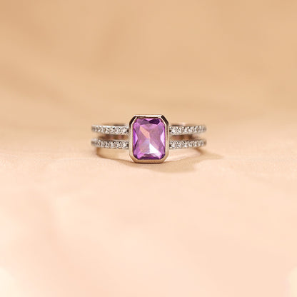 Alzheimer Dementia Awareness Amethyst Ring
