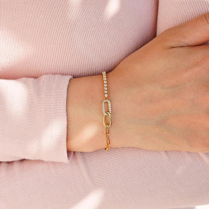 For Love - forever linked together Double Link Gold Bracelet