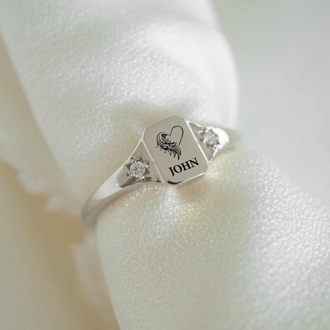 For Memorial -To my son Customized name diamond ring