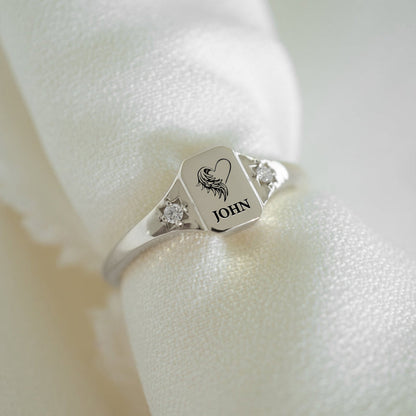 For guardian angel - Miss you forever, custom name ring