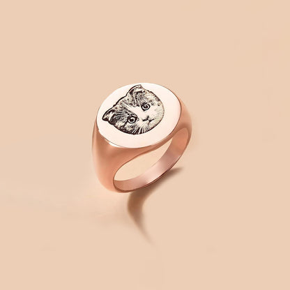 To My Furbaby in Heaven-Personalised Engraved Pet Portrait Ring