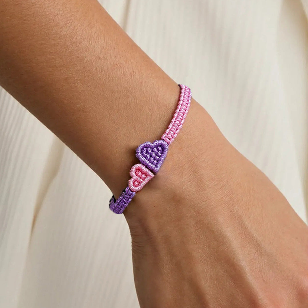 Grandma and Granddaughter Heart braided bracelet