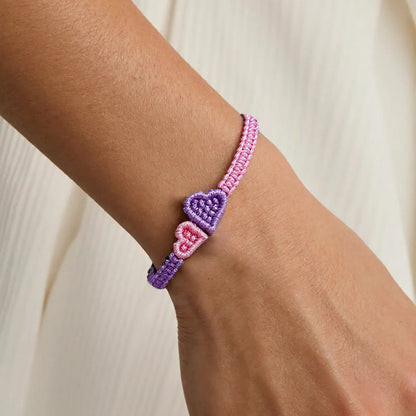 Grandma and Granddaughter Heart braided bracelet