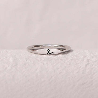 [⚡45% OFF] Breast Cancer Awareness-Support the fighters Thin ribbon ring