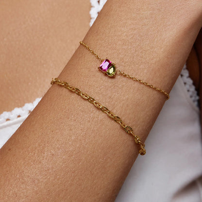 For Love -Irregular Two Birthstones Bracelet