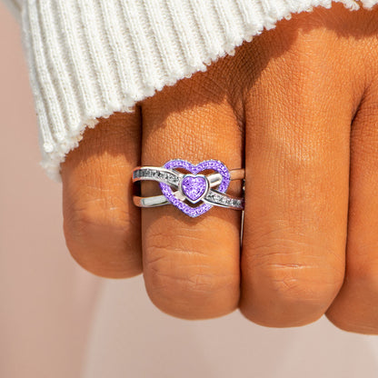 Alzheimer Dementia Awareness Heart Diamond Ring