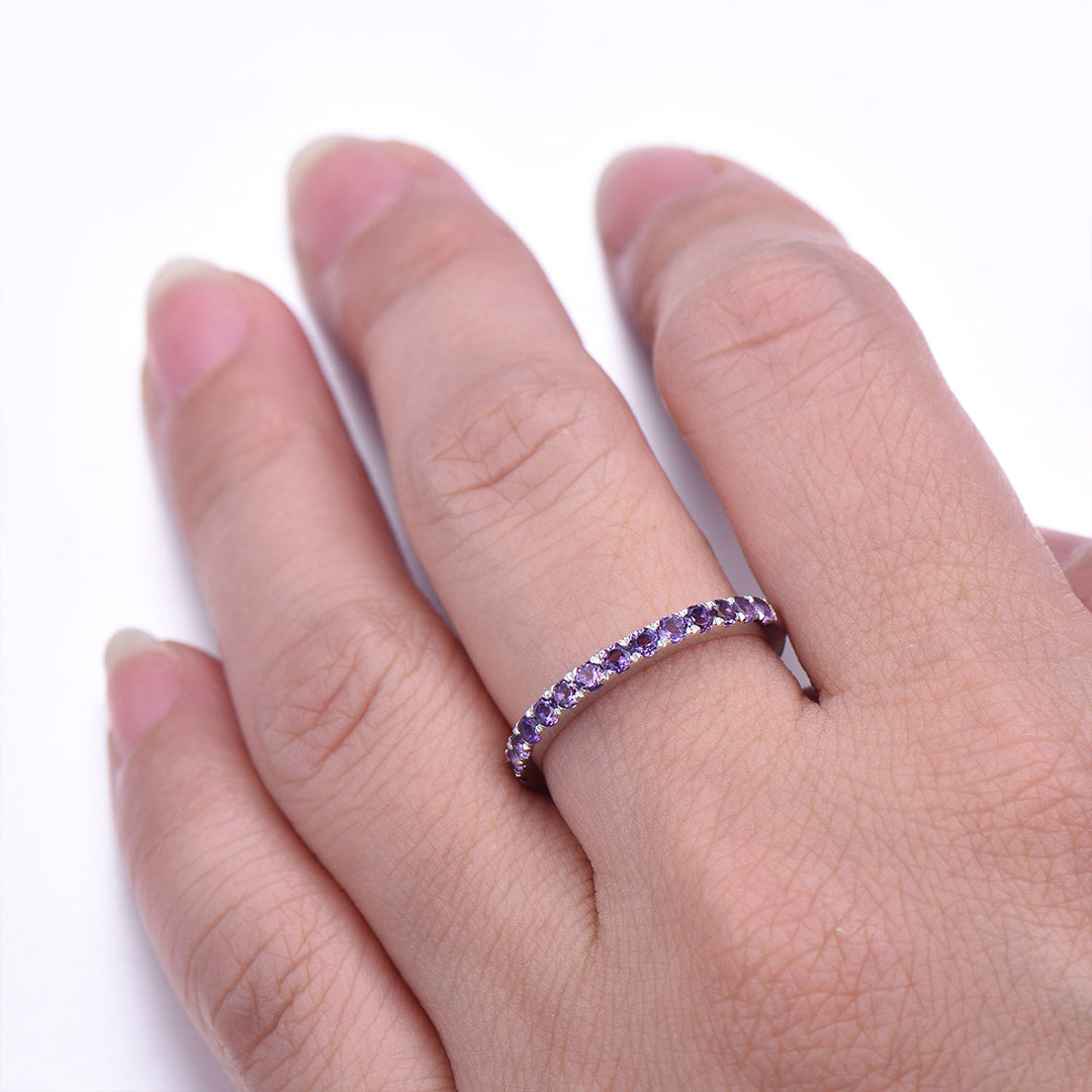 Lupus Awareness Gift Purple Half Eternity Ring