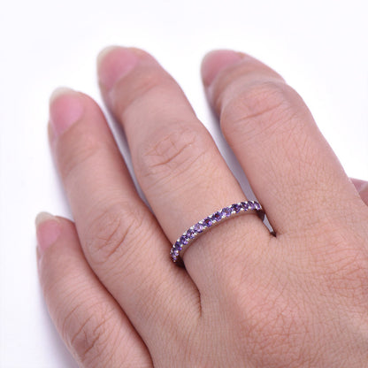 Lupus Awareness Gift Purple Half Eternity Ring