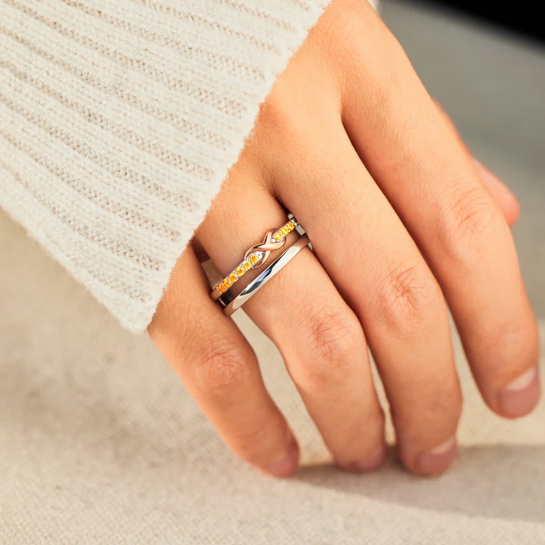 Acute Myeloid Leukemia Awareness Orange Infinity Ring