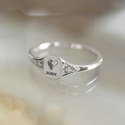 For Memorial -To my son Customized name diamond ring