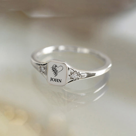I will carry you with me until I see you again custom name ring