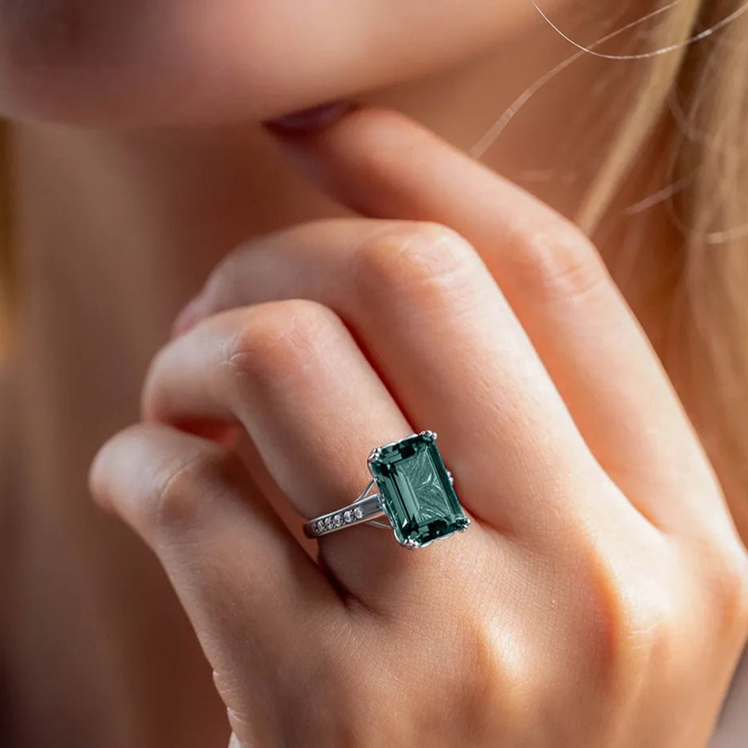 Emerald Cut Diamond Ring for Luck and Prosperity