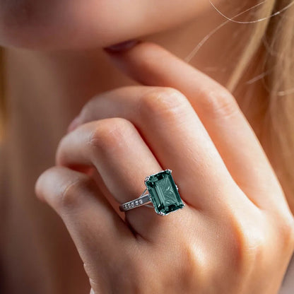Emerald Cut Diamond Ring for Luck and Prosperity