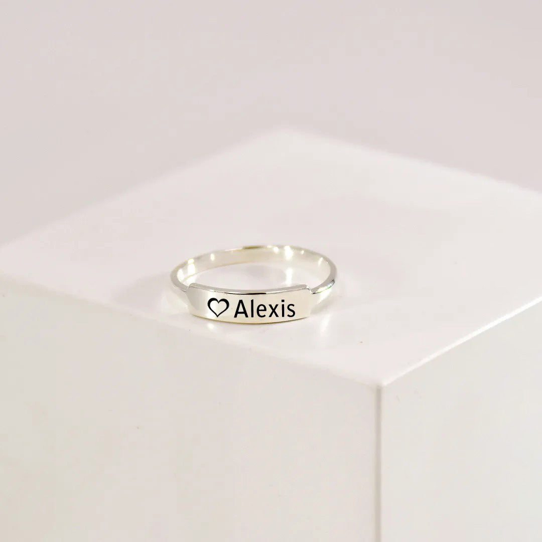 MISSING YOU ALWAYS- Love name customized horizontal ring
