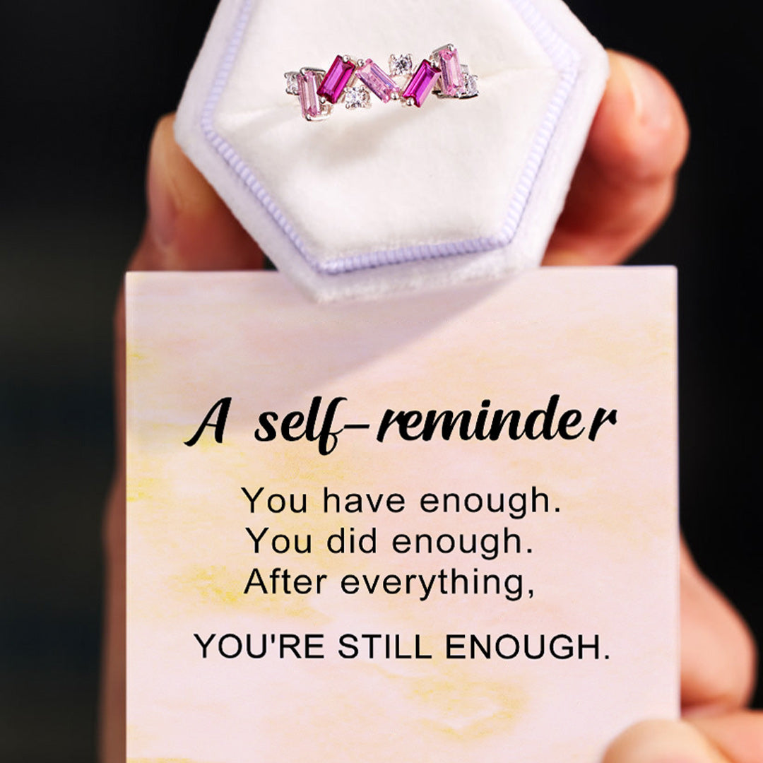 A self-reminder You are still enough Pink diamond ring